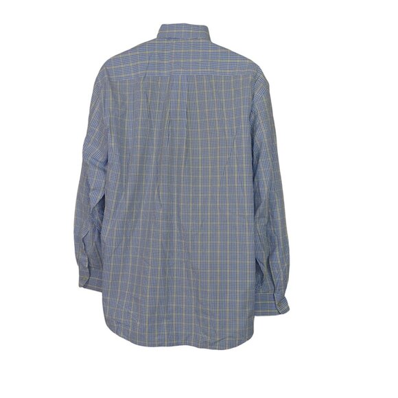 Vineyard Vines Whale Shirt Blue Yellow Plaid Men Size L Long Sleeve Logo - Picture 5 of 11